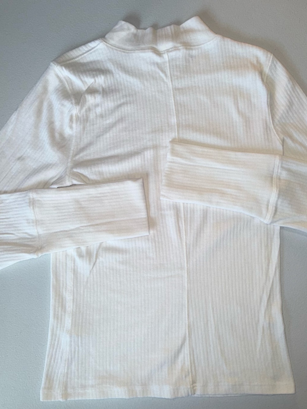 Intimately Free People White Ribbed Mock Neck Long Sleeve Top Size L - Picture 4 of 9